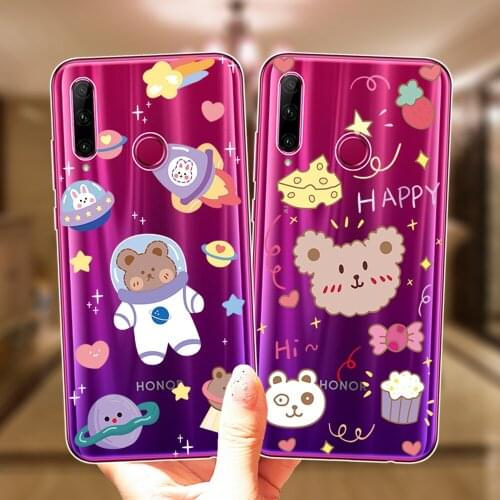 Cute Space Bear Rabbit Art Phone Case For Huawei Honor 20 Lite 10i 20i 30i 9X 8X 30 10X Mate 10 20 Lite Pro Soft Silicone Cover