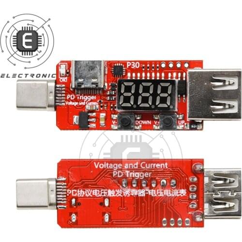 USB PD 3.0 Protocol Fast Charge Digital Coulometer Voltmeter Ammeter Type-c Trigger Inducer Detector Current Voltage Tester