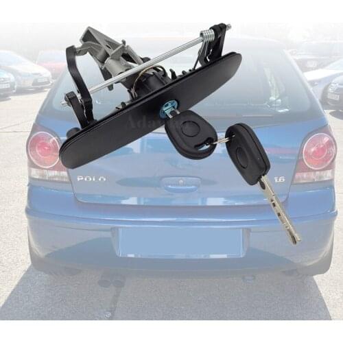 Door Handle with Lock Tail + 2 Keys for 2002-2006 VW Volkswagen Polo 6Q6827565A 6Q6827565D