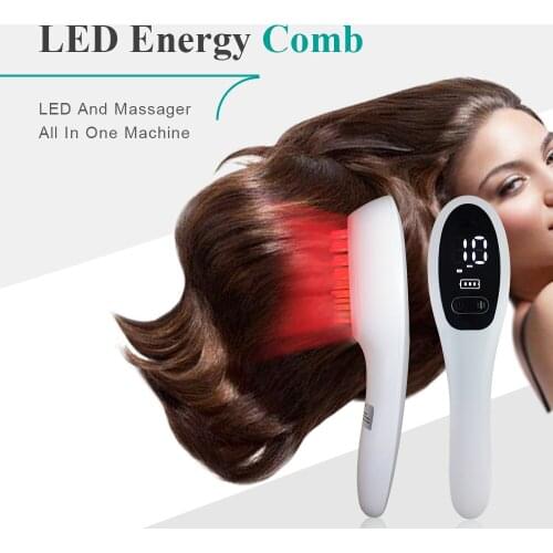 Electric Infrared LED Hair Brush Straightener Growth Comb Head Vibration Massage Head Scalp Vibrating Massager Comb Brush