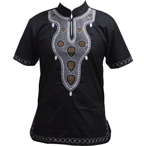 Dashiki Embroidery T-shirt Pan-African Holiday Kwanzaa Fashion Basic Tee Shirts Cool Outfit High Quality Muslim clothes