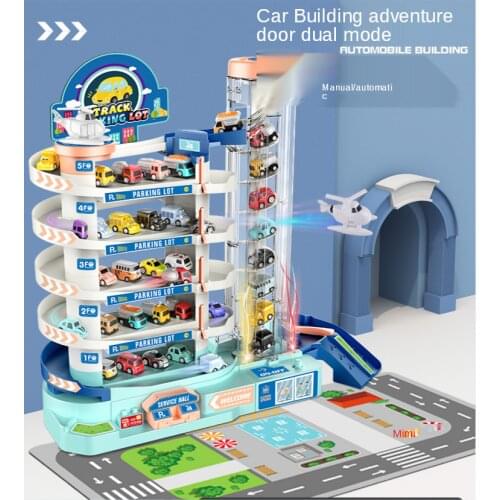 Breakthrough adventure puzzle boy toy car track building parking lot electric sound and light parking lot model childrens toys