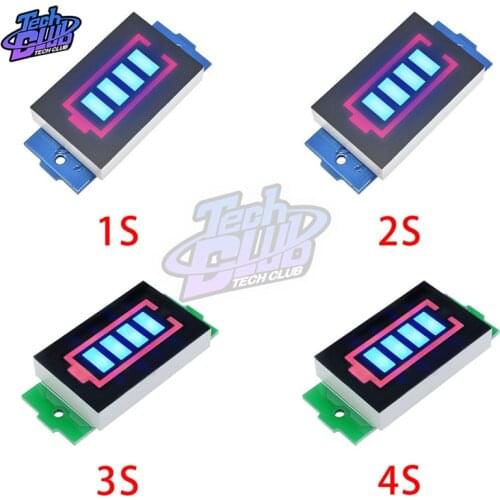1S 2S 3S 4S 3.7V Lithium Battery Capacity Indicator Module Blue Display Electric Vehicle Battery Power Tester Li-ion