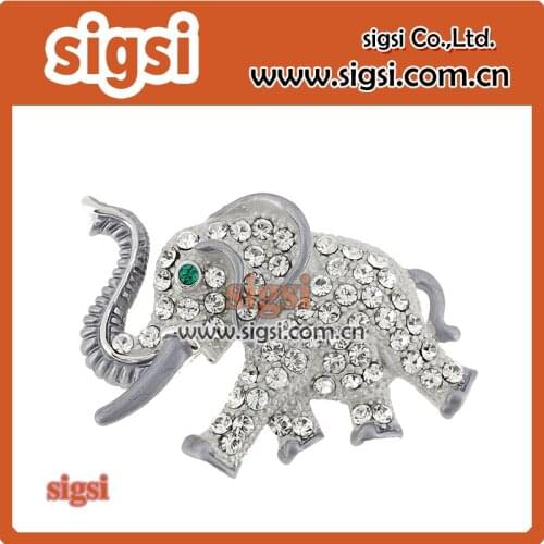 Exquisite elephant silvery rhinestone brooch and pins for gift
