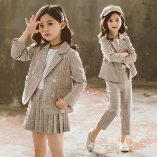 3-12Yrs Girls' Suits For Suits Academy 2020 Spring and Autumn New Style Childrens Culottes Fashion Two-piece Set