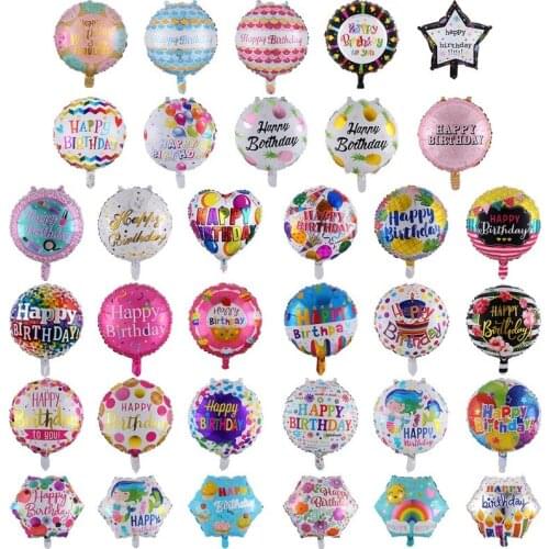 18-inch Birthday Balloons Round Happy Birthday Aluminum Balloons Birthday Party Decoration Balloons