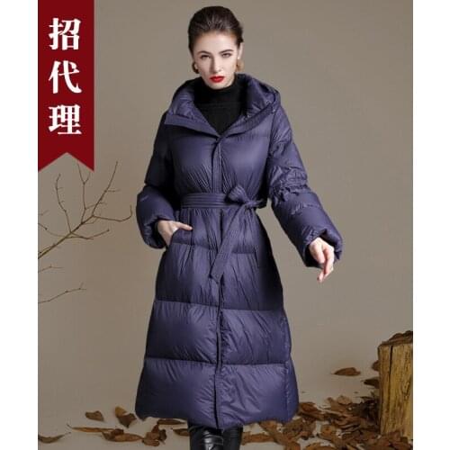 2021 new anti-season clearance down jacket autumn and winter French loose hooded thick white duck down tide brand jacket women