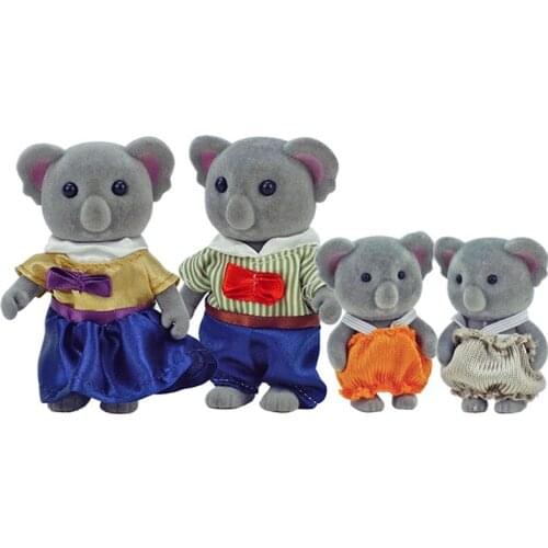 Forest Animal Family Koala Doll Dollhouse Figures Furniture DIY Playset PlayHouse Girl Plush Toys Accessories Xmas Birthday Gift