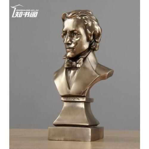 Cold cast copper abstract figure art musician Chopin furnishings pieces Riding Horse Sculpture decoration living room wine