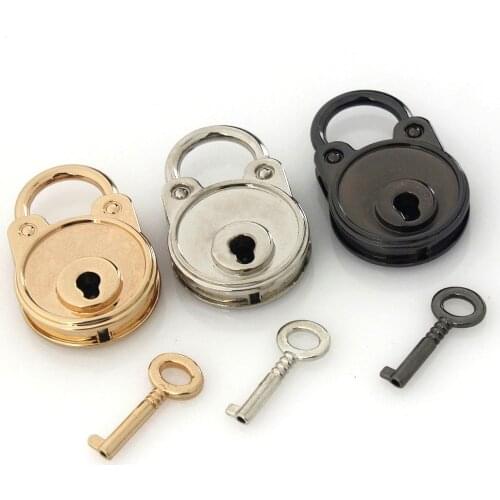 1pcs Metal Fashion Lovely Lock Vintage Mini Padlock Bag Suitcase Luggage Box Key Lock With Key DIY Hardware Accessories