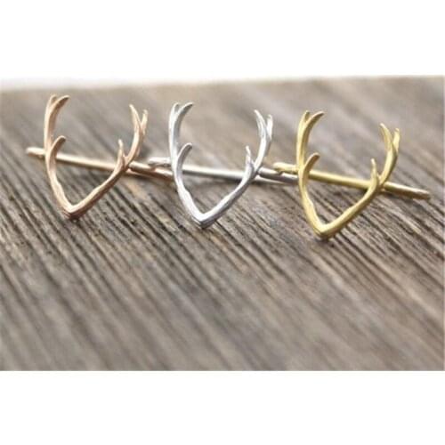 Fashion Cute Antlers Ring Jewelry.Deer Animal Ring.Gold/Silver Plated Ring.Christmas Gift