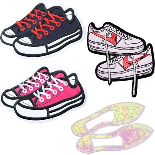 Cartoon Decorative Sneakers ballet shoes icon Embroidered Applique Patch For DIY Iron on Badges Stickers on backpack,the clothes