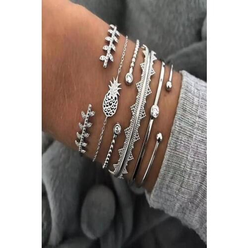 Silver Multi Bangle Set Bracelet