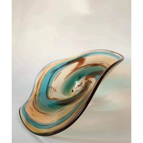 Wall Decoration Blown Glass Plates Modern Art Decoration Hot Sale Handmade Blown Glass Art Flower Plates