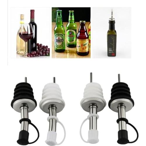 Stainless Steel Wine Pourers Dust Covers Speed Wine Bottle Pourer Olive Oil and Vinegar Tapered Stopper Spout