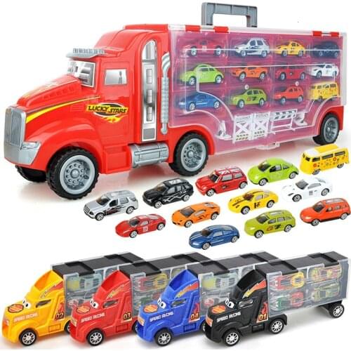 New Transport Car Container Carrier Big Truck Vehicles Toys With Mini Diecast Cars Model Toys For Children Boys Birthday Gifts