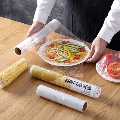 OTHERHOUSE 1 Roll Disposable Plastic Wrap Reusable Food Wrap Fresh Keeping Packing Film Kitchen Accessories
