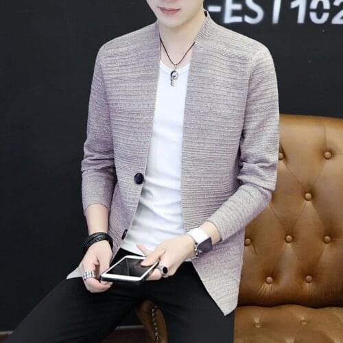 Professional Casual Knit Sweater 2021 New Mens Coat Fall Fashion Trend Knit Cardigan Trim Jacket Jacket Handsome M-3XL