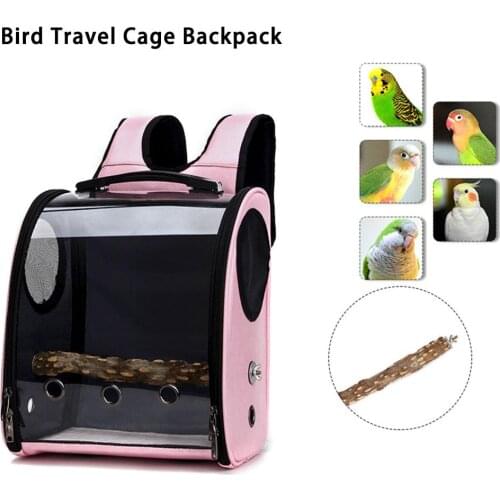 Transparent Parrot Bird Pet Backpack Acrylic Double-open Zippered Bird Travel Cage Stylish Outdoors Bird Carrier Cages Bird Nest
