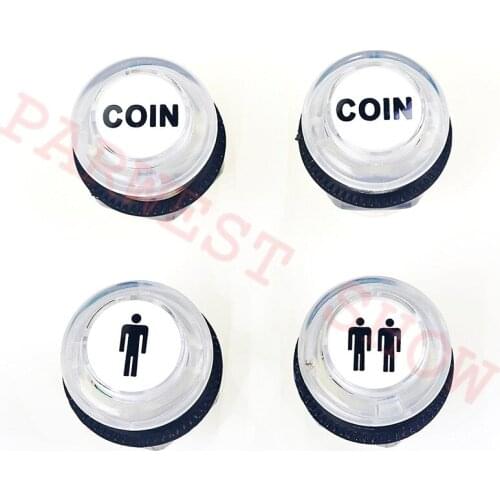 2 Sets Arcade Push Button 33mm Led Illuminated 12VPush Buttons Built-in Switch 1P/2P/Coin LED Buttons For Arcade Joystick