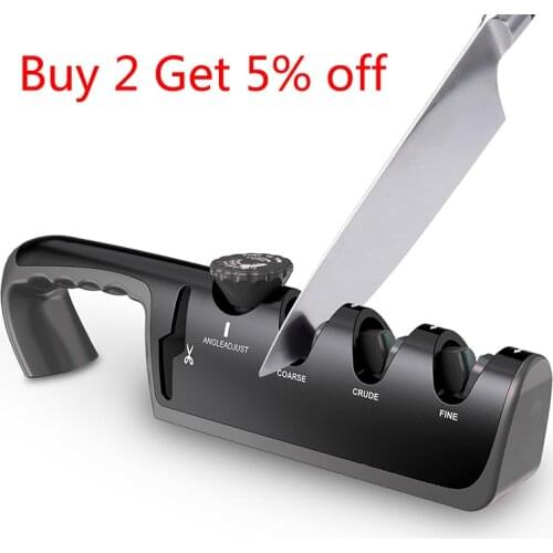 4In1 Knife Sharpener Professional Kitchen Knives Grinder Scissors Sharpening Tungsten Diamond Ceramic Angle Adjustable Sharpener