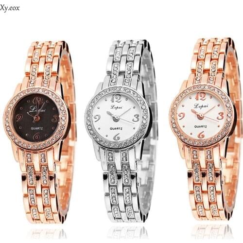 Womens Ladies Stainless Steel Crystal Bracelet Analog Quartz Wrist Watch
