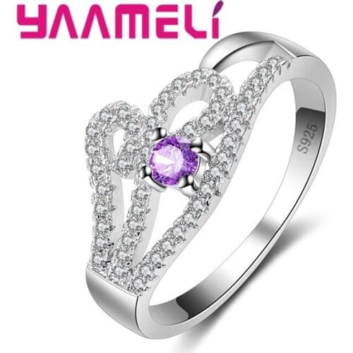 Flat Ring 925 Sterling Silver Multicolor Light Romantic Sweet Style Cute Bow Shape Wedding Dance Party For Women