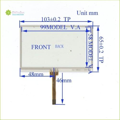 ZhiYuSun Wholesale 103mm*65mm 3PCS/lot NEW4.3 inch 4 line touch screen panel Compatible 103*65 Sensor glass for LQ043T3DX01