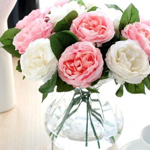 1 Branch Artificial Silk Roses Flower DIY Wedding Wall Arch Road Lead Fake Flowers Birthday Party Office Home Decoration Flores