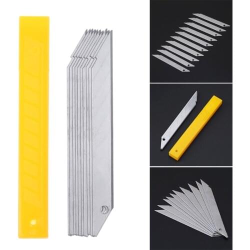 10Pcs/Box 30 Degrees Cutter Blade Trimmer Sculpture Blade Utility Stainless Steel Paper Cutter School Supplies