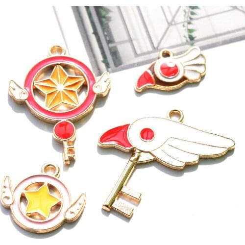 10pcs/Lot Magic Ball Bird Key Diy Design for Jewelry Making Earring Bracelet or Necklace Handmade Enamel Charms