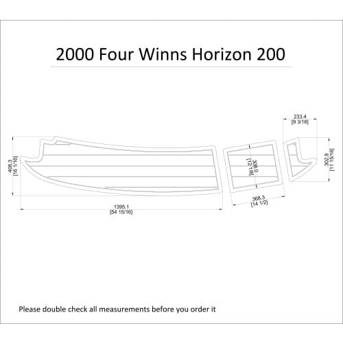 2000 Four Winns Horizon 200 Swim Platform Pad 1/4" 6mm Boat EVA Teak Decking