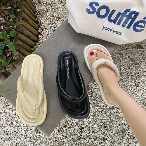 2021 Summer Flip Flop Women Shoes Sandals Black Sandals Soft Comfort Flats Casual Female Beach Shoes Clip Toe