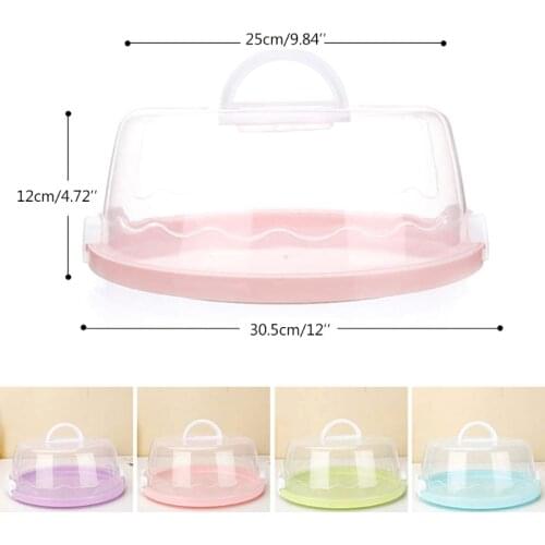 2021 New Portable Plastic Round Cake Box Cupcake Dessert Container Case Sealing Handheld