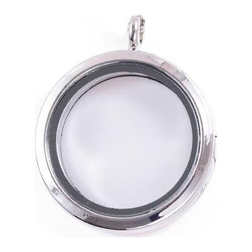 30mm Magnetic Glass Floating Charm Lockets Pendant For DIY Memory necklace Locket Imitation
