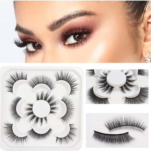 MEIANNA 5/7/10 Pairs 3D Faux Mink Hair Natural Lashes Long Soft Fluffy Volume Lashes Black Makeup Individual Eyelash Extension
