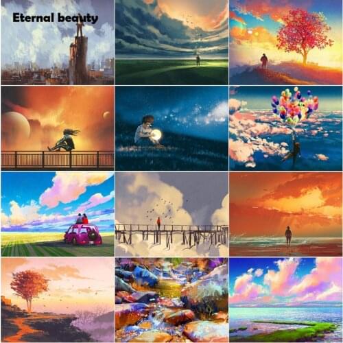 5D Diamond Painting Sky Landscape Art Cross Stitch Kits Full Round Square Drill Diamond Embroidery Mosaic Art Handcrafts Artwork
