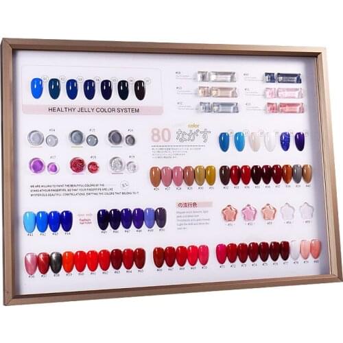 80/108 False Tips Nail Color Display Chart Acrylic Nail Gel Polish Display Stand Color Showing Shelf Card Board Sample Frame