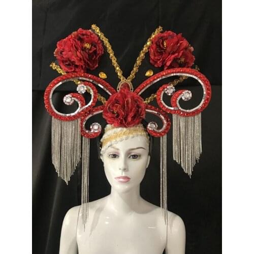 Latin dance Samba accessories Fashion exquisite headdress feathers Delicate dance shows accessories
