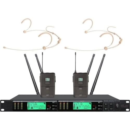 Bolymic Headset Microphone True Diversity Wireless Karaoke Microphone Digital 200 Channels UHF Professional Microphone