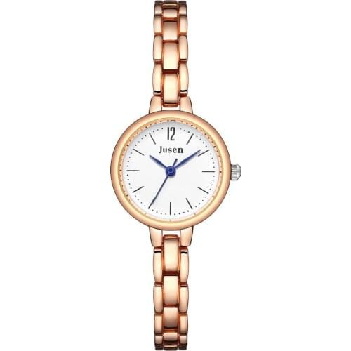 Womens Fashion Luxury Gold Pink Bracelet Ladies Wrist Watch Full Stainless Steel Casual Women Watches Simple Small Female Clock