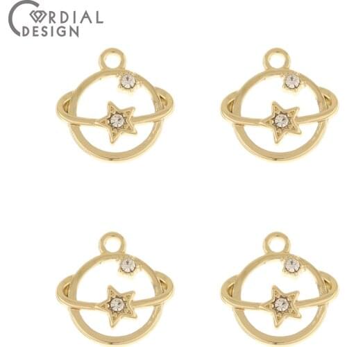 Cordial Design 100Pcs 15*15MM Rhinestone Earrings Pendant/DIY Making/Jewelry Accessories/Round Shape/Jewelry Findings Components