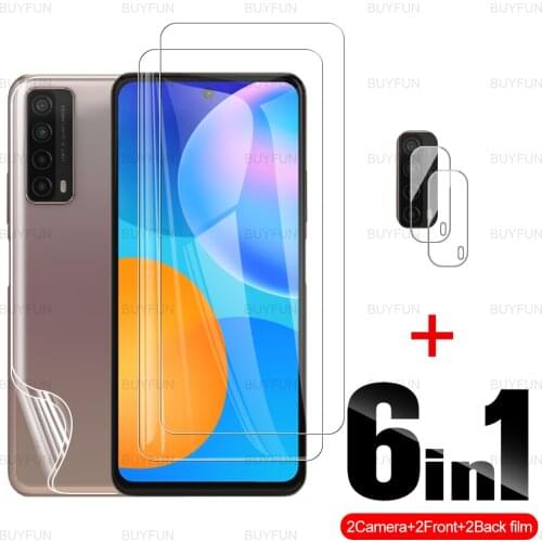 For Huawei P Smart 2021 6in1 HD Front Tempered Glass Back Hydrogel Soft Film for huawei huavei P smart2019 smart Z camera film