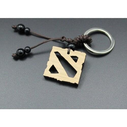 DOTA2 Game around Black / mahogany glaze LOGO pendant keychain Free shipping
