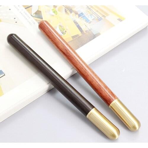 JNMZAUM solid wood brown black roller pens student writing tool office promotioanl pen set laser logo for personal and group