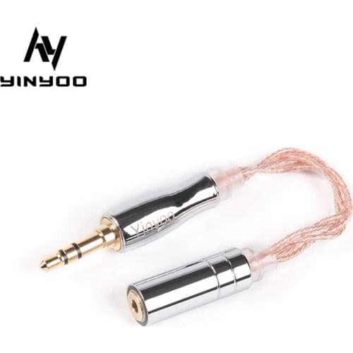 Yinyoo Cable Single Crystal Adapter 2.5 female To 3.5 male Cable For ZS10 Pro AS16 AS12 ZSN PRO ZSX CCA C12 TRN V90 BA5