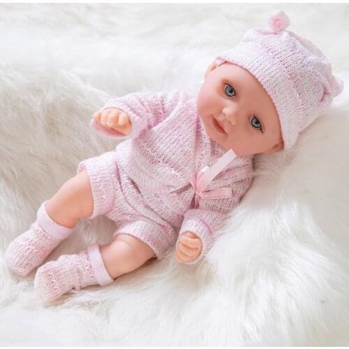 Dolls Girl Baby Doll Simulation Toy Vinyl Newborn Babies Doll with Hat Kids Reborn Toddler Child Play House Game