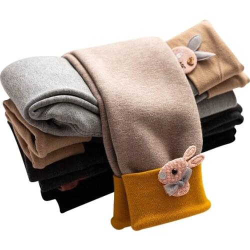 Baby Girl Leggings Autumn And Winter Plus Velvet Thickening Can Be Opene Girls Pants Cartoon Baby Kids Warm Children Pants 2020