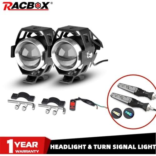 Motorcycle Headlight U5 LED Spotlights Moto Auxiliary Lamp DRL Fog lights Motorbike DIY Turn Signal Light Flashing Indicator 12V