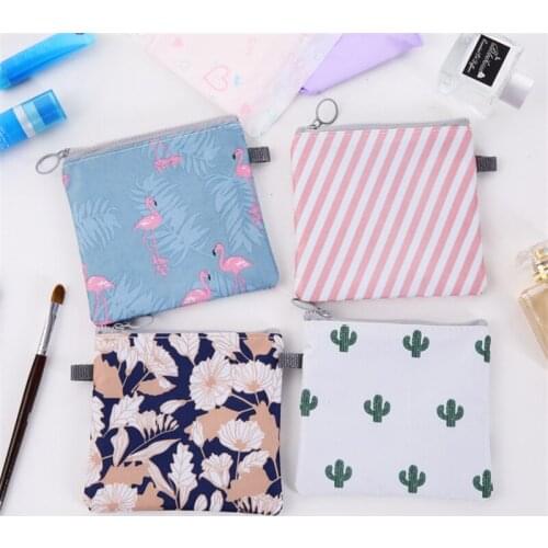 Cartoon Girls Diaper Sanitary Napkin Storage Bag Canvas Sanitary Pads Bags Coin Purse storagebags Cosmetic Pouch